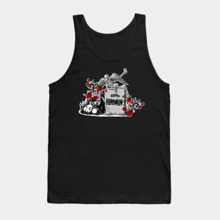 Angel of death & red roses- Halloween Tank Top